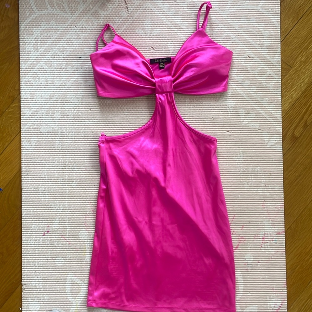 Pink cutout dress
